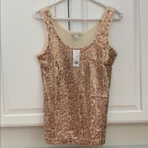 NWT Banana Republic gold sequin tank top XS
